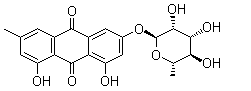 structure of CAS# 521-62-0, Frangulin A;Emodin-L-rhamnoside; Franguloside; Rhamnoxanthin