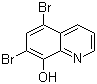 structure of CAS# 521-74-4, 5,7-Dibromoquinolin-8-ol;Broxyquinoline; 5,7-Dibromo-8-hydroxyquinoline