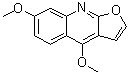 structure of CAS# 523-66-0, 4,7-Dimethoxyfuro[2,3-b]quinoline;7-Methoxydictamnine; Evolitrin