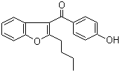 structure of CAS# 52490-15-0, 2-Butyl-3-(4-hydroxybenzoyl)benzofuran;2-Butyl-3-benzofuranyl p-hydroxyphenyl ketone; (2-Butyl-3-benzofuranyl)(4-hydroxyphenyl)-methanone