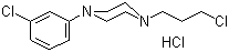structure of CAS# 52605-52-4, 1-(3-Chlorophenyl)-4-(3-chloropropyl)piperazine hydrochloride