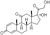 structure of CAS# 53-03-2, Prednisone;1,4-Pregnadiene-17a,21-diol-3,11,20-trione; 17,21-Dihydroxypregna-1,4-diene-3,11,20-trione