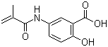 structure of CAS# 53193-87-6, 2-Hydroxy-5-N-methacrylamidobenzoic acid;N-(3-Carboxy-4-hydroxyphenyl)methacrylamide; N-Methacryloyl-5-aminosalicylic acid