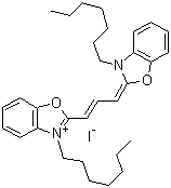 3,3'-Diheptyloxacarbocyanine iodide molecular structure (CAS 53213-83-5)