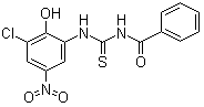 structure of CAS# 53501-41-0, PIT 1;N-[[(3-Chloro-2-hydroxy-5-nitrophenyl)amino]thioxomethyl]benzamide