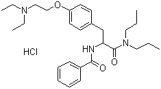 结构式 CAS# 53567-47-8, 盐酸替罗酰胺; N-[2-[4-(2-二乙基氨基乙氧基)苯基]-1-(二丙基氨基甲酰)乙基]苯甲酰胺盐酸盐