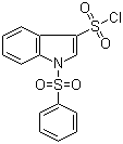 结构式 CAS# 535930-73-5, 1-(苯磺酰基)吲哚-3-磺酰氯