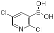 结构式 CAS# 536693-97-7, 2,5-二氯吡啶-3-硼酸