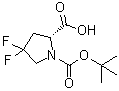 (R)-1-(叔丁氧羰基)-4,4-二氟吡咯烷-2-羧酸分子结构 (CAS 536747-87-2)