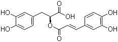 结构式 CAS# 537-15-5, 迷迭香酸; 迷迭香素; 3-(3,4-二羟基苯基)-2-[3-(3,4-二羟基苯基)丙-2-烯酰氧基]丙酸