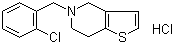 structure of CAS# 53885-35-1, Ticlopidine hydrochloride;5-(2-Chlorobenzyl)-4,5,6,7-tetrahydrothieno[3,2-c]pyridine hydrochloride