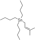 structure of CAS# 53911-92-5, Tributyl(3-methyl-2-buten-1-yl))stannane;(3,3-Dimethylallyl)tributylstannane; (3-Methyl-2-butenyl)tributylstannane; (3-Methyl-2-butenyl)tributyltin; Prenyltributylstannane; Prenyltributyltin
