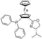 结构式 CAS# 541540-70-9, (2R)-1-[(4R)-4,5-二氢-4-异丙基-2-恶唑基]-2-(二苯基膦基)二茂铁