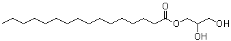 Glycerol 1-monopalmitate molecular structure (CAS 542-44-9)