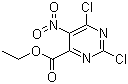 结构式 CAS# 54368-61-5, 2,6-二氯-5-硝基嘧啶-4-羧酸乙酯