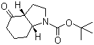 structure of CAS# 543910-25-4, (3aR,7aR)-rel-Octahydro-4-oxo-1H-indole-1-carboxylic acid tert-butyl ester