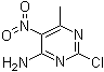 structure of CAS# 5453-06-5, 2-Chloro-6-methyl-5-nitropyrimidin-4-amine;4-Amino-2-chloro-6-methyl-5-nitropyrimidine; NSC 19054