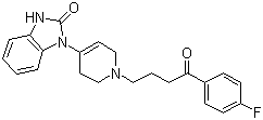 结构式 CAS# 548-73-2, 氟派利多; 1-[1-[3-(对氟苯甲酰基)丙基]-1,2,3,6-四氢-4-吡啶基]-2-苯并咪唑啉酮