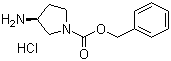 结构式 CAS# 550378-39-7, (S)-1-Cbz-3-氨基吡咯烷盐酸盐; (S)-1-苄氧羰基-3-氨基吡咯烷盐酸盐