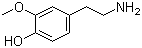 4-羟基-3-甲氧基苯乙胺分子结构 (CAS 554-52-9)