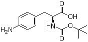 结构式 CAS# 55533-24-9, Boc-4-氨基-L-苯丙氨酸; N-叔丁氧羰基-4-氨基-L-苯丙氨酸