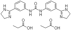 structure of CAS# 55750-06-6, Imidocarb dipropionate;N,N'-Bis(3-(4,5-dihydro-1H-imidazol-2-yl)phenyl)urea dipropionate