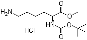 structure of CAS# 55757-60-3, Boc-L-Lysine methyl ester hydrochloride;Boc-Lys-OMe.HCl