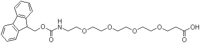 structure of CAS# 557756-85-1, 5,8,11,14-Tetraoxa-2-azaheptadecanedioic acid 1-(9H-fluoren-9-ylmethyl) ester;3-[2-[2-[2-[2-(9H-Fluoren-9-ylmethoxycarbonylamino)ethoxy]ethoxy]ethoxy]ethoxy]propionic acid