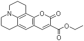 structure of CAS# 55804-66-5, Coumarin 314;Ethyl 6,7,9,10-tetrahydro-8h,11H-quinolizino[9,9a,1-gh]coumarin-3-carboxylate; 1,2,4,5,3H,6H,10H-Tetrahydro-9-carbethoxy[1]benzopyrano(9,9a,1-gh)-quinolizin-10-one