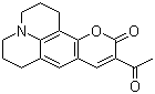 structure of CAS# 55804-67-6, Coumarin 334;3-Acetyl-6,7,9,10-tetrahydro-8h,11H-quinolizino[9,9a,1-gh]coumarin; 10-Acetyl-2,3,6,7-tetrahydro-1H,5H,11H-[1]benzopyrano[6,7,8-ij]quinolizin-11-one