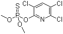 structure of CAS# 5598-13-0, Chlorpyrifos-methyl;O,O-Dimethyl-O-(3,5,6-trichloro-2-pyridyl)phosphorothioate; Dimethyl O-(3,5,6-trichloro-2-pyridyl) phosophorothioate