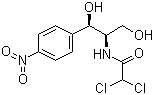 结构式 CAS# 56-75-7, 氯霉素; D-苏式-(-)-N-[alpha-(羟基甲基)-beta-羟基-对硝基苯乙基]-2,2-二氯乙酰胺