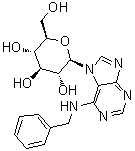 6-苄基氨基-7-beta-D-吡喃葡萄糖基嘌呤分子结构 (CAS 56159-42-3)