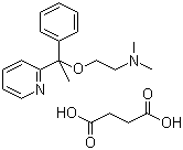 结构式 CAS# 562-10-7, 琥珀酸多西拉敏; N,N-二甲基-2-[1-苯基-1-(2-吡啶)乙氧基]乙胺琥珀酸盐