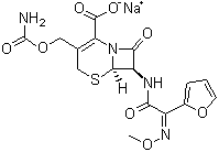 structure of CAS# 56238-63-2, Cefuroxime sodium ;Sodium [6R-[6a,7b(Z)]]-3-[[(aminocarbonyl)oxy]methyl]-7-[2-furyl(methoxyimino)acetamido]-8-oxo-5-thia-1-azabicyclo[4.2.0]oct-2-ene-2-carboxylate