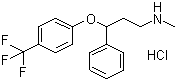structure of CAS# 56296-78-7, Fluoxetine hydrochloride;Methyl[3-phenyl-3-[4-(trifluoromethyl)phenoxy]propyl]amine hydrochloride; N-Methyl-gama-[4-(trifluoromethyl)