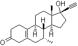 structure of CAS# 5630-53-5, Tibolone;17-Hydroxy-7alpha-methyl-19-norpregn-5(10)-en-20-yn-3-one