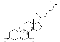 structure of CAS# 566-28-9, 7-Oxocholesterol;3beta-Hydroxycholest-5-en-7-one; 7-Ketocholesterol; Cholest-5-en-3beta-ol-7-one; SC 4722