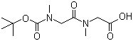 2-(2-((tert-Butoxycarbonyl)(methyl)amino)-N-methylacetamido)acetic acid molecular structure (CAS 56612-14-7)