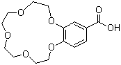 structure of CAS# 56683-55-7, 4'-Carboxybenzo-15-crown-5;(Benzo-15-crown-5)-4'carboxylic acid; 2,3,5,6,8,9,11,12-Octahydro-1,4,7,10,13-benzopentaoxacyclopentadecin-15-carboxylic acid