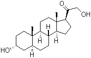 结构式 CAS# 567-02-2, 3alpha,21-二羟基-5alpha-孕甾-20-酮