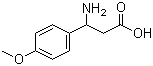 结构式 CAS# 5678-45-5, 3-氨基-3-(4-甲氧基苯基)丙酸; 3-对甲氧基苯基-beta-丙氨酸