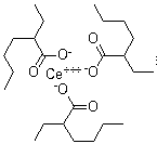 结构式 CAS# 56797-01-4, 2-乙基己酸铈