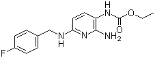 结构式 CAS# 56995-20-1, 氟吡汀; 氟必定; 氟必汀; N-[2-氨基-6-[(4-氟苯基)甲基氨基]吡啶-3-基]氨基甲酸乙酯