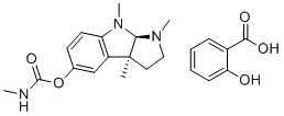 structure of CAS# 57-64-7, Physostigmine salicylate;[(3aR,8bS)-3,4,8b-trimethyl-2,3a-dihydro-1H-pyrrolo[2,3-b]indol-7-yl] N-methylcarbamate 2-hydroxybenzoic acid