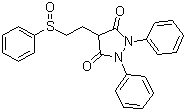 structure of CAS# 57-96-5, (+/-)-Sulfinpyrazone ;Sulfoxyphenyl pyrazolidine; 1,2-Diphenyl-4-(2-(phenylsulfinyl)ethyl)-3,5-pyrazolidinedione