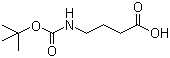 结构式 CAS# 57294-38-9, N-叔丁氧羰基-gamma-氨基丁酸; 4-(叔丁氧羰基氨基)丁酸