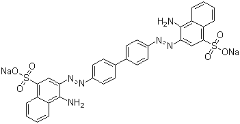结构式 CAS# 573-58-0, 直接红 28; 直接大红; 刚果红; 3,3'-[[1,1'-联苯]-4,4'-基双(偶氮)]双(4-氨基萘-1-磺酸)二钠