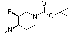 结构式 CAS# 577691-56-6, 顺式-4-氨基-3-氟哌啶-1-甲酸叔丁酯