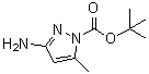 结构式 CAS# 578008-32-9, 3-氨基-5-甲基吡唑-1-羧酸叔丁酯